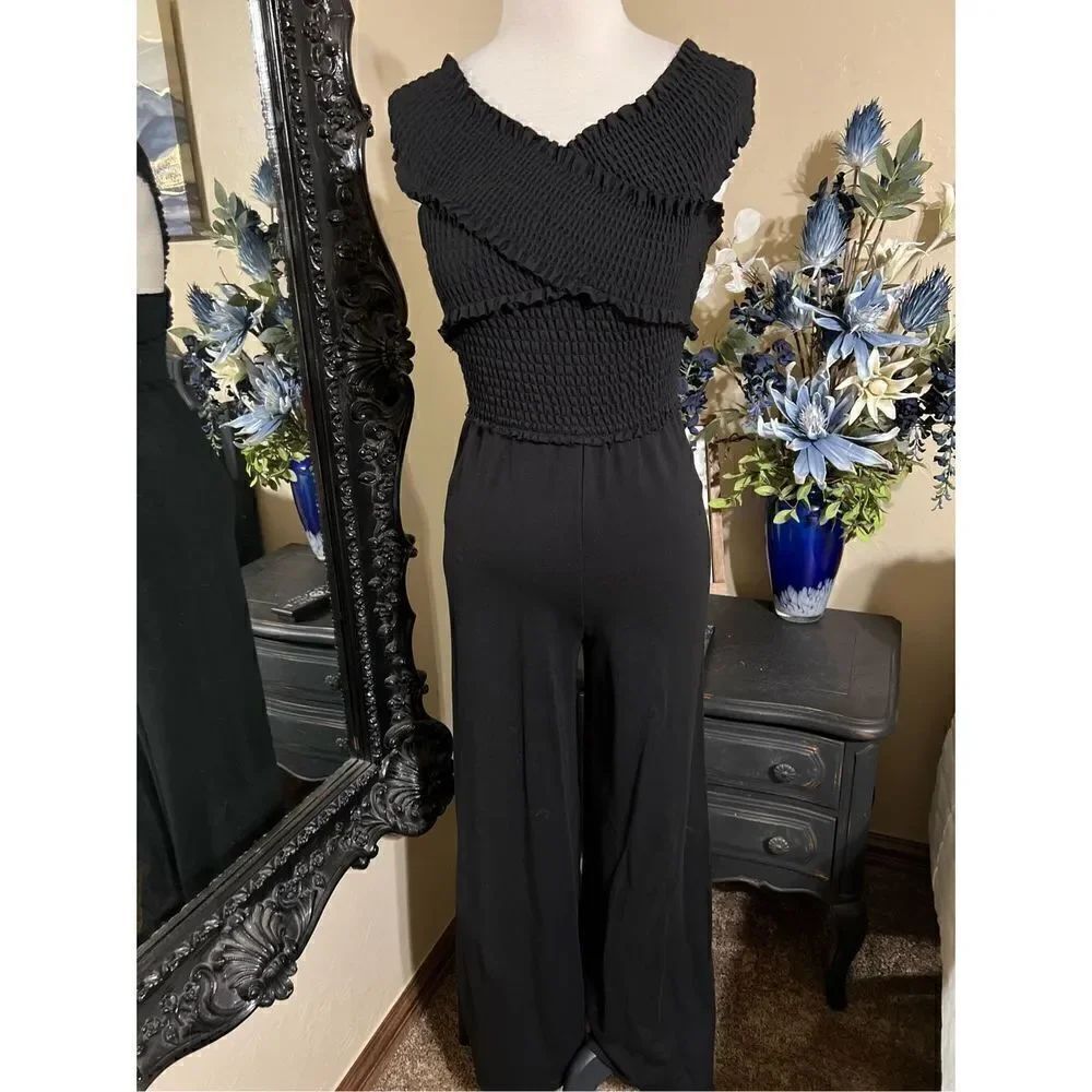 Gianni Bini Black Knit Jumpsuit One Piece Romper Size Small